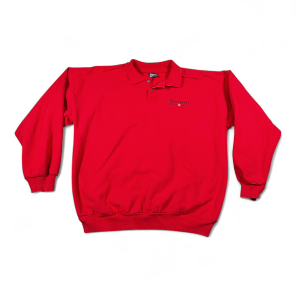 Vintage Mackinac Island Sweater Adult 2XL XXL Red Sweatshirt Polo Wek World 90s - Picture 1 of 9
